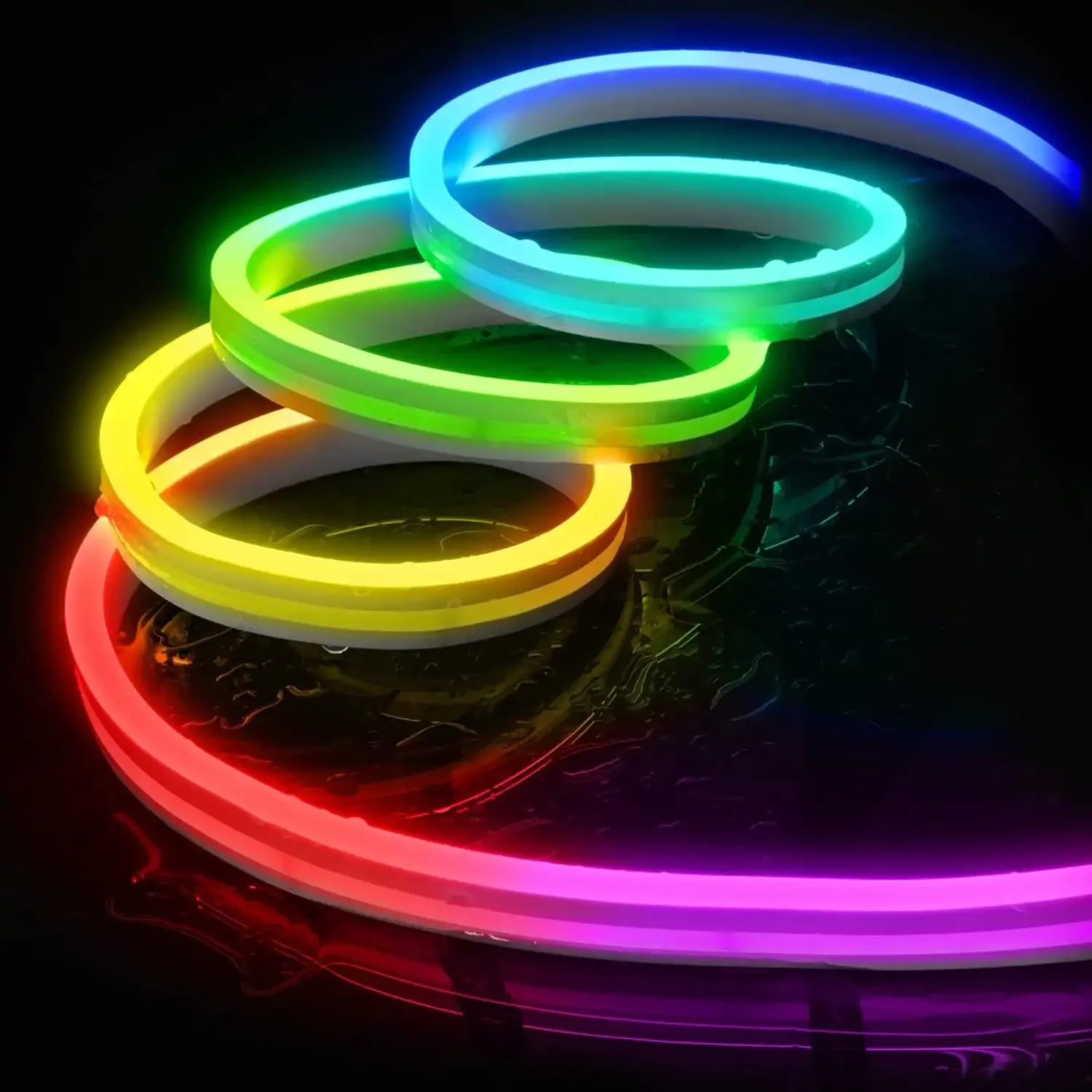 Tira de luces LED multizona para interiores/exteriores de 16,4 pies, crea una iluminación multicolor única con aplicación, flexible, resistente al agua