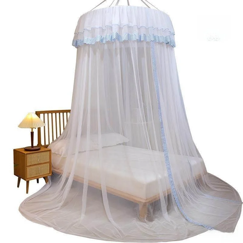 New round Top Mosquito Net Hanging on Ceiling No Stand Required Home Use 15M No Installation Required 12 Princess Style Floor...