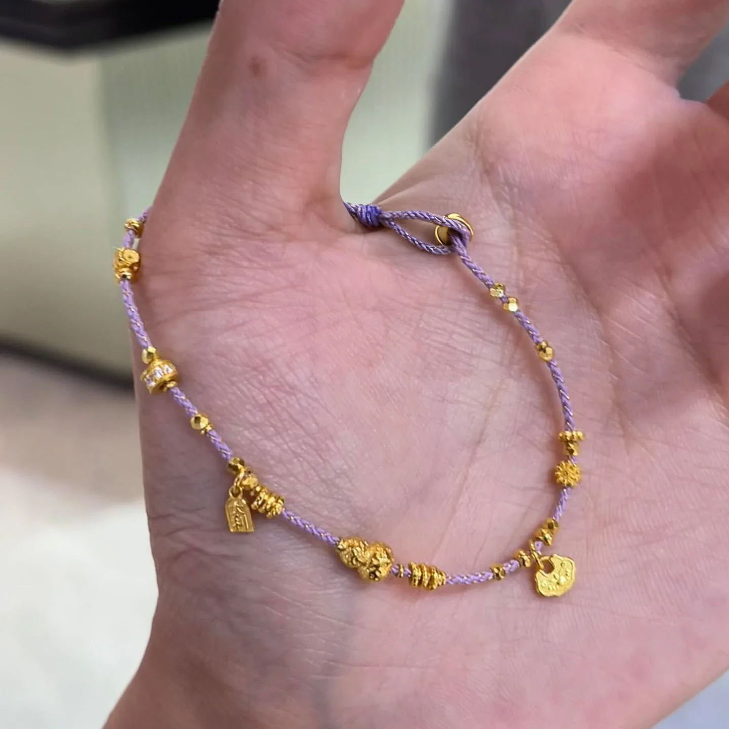 Gentle Style Vintage Woven Purple Rope Bracelets Femme Hand Rope for Women Fresh and Unique Cute Bracelet Small Charms Jewelry