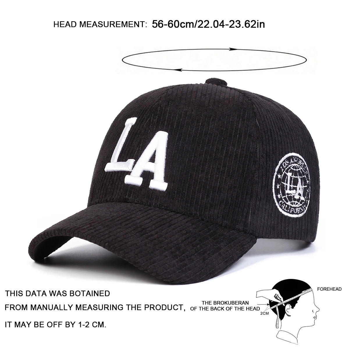 للجنسين LA إلكتروني التطريز سروال قصير قبعات البيسبول الربيع والخريف في الهواء الطلق قابل للتعديل قبعات عادية واقية من الشمس قبعة قبعة رياضية