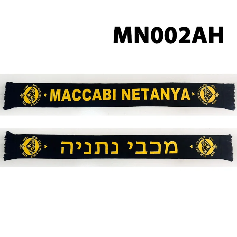 145*18 cm Size Maccabi Netanya FC Scarf for Fans Double-faced Knitted MN002AH