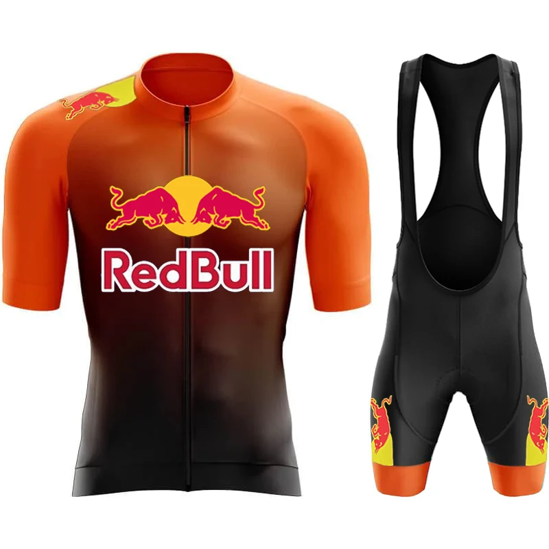 Men\'s Mtb Cycling Pants Red Bull Uniform Clothes Man Gel Jacket Bikes Clothing Jerseys Bib Shorts Jersey 2024 Road Bike Mountain