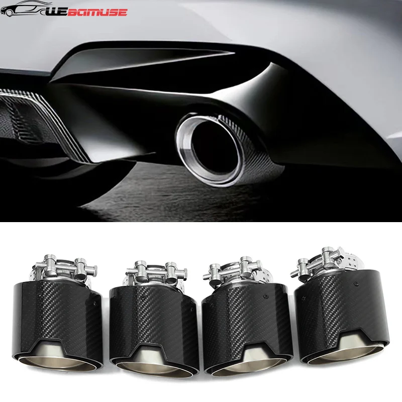 1 Piece Carbon Fiber Exhaust For BMW G20 G21 320i 330i 420i 430i G22 G23 Muffler Tip Tailpipe Exhaust System Nozzle