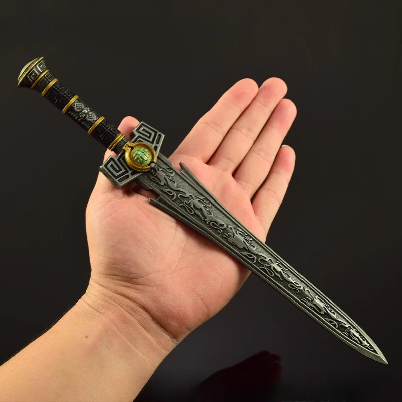 11.81in Game Peripheral First Emperor's sword weapons model Real steel swords High quality Metal crafts Ornaments boy Toys Gifts