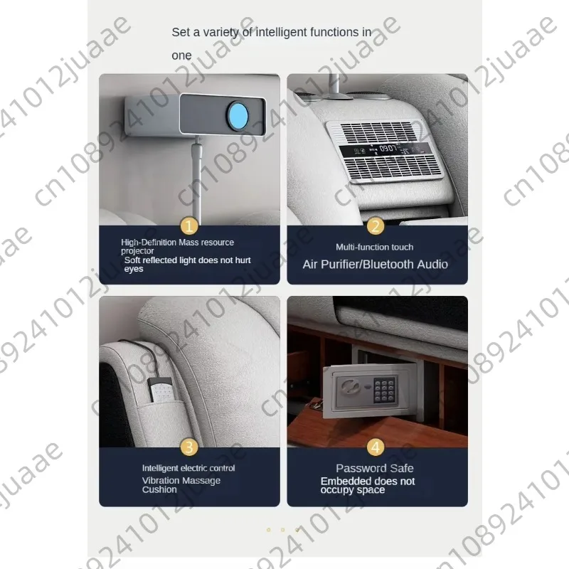 Modern Luxury Double Bed Multi-Function Projector Light Smart Tatami Technology Cloth Bed Master Bedroom Soft Bag Living Room - view 5