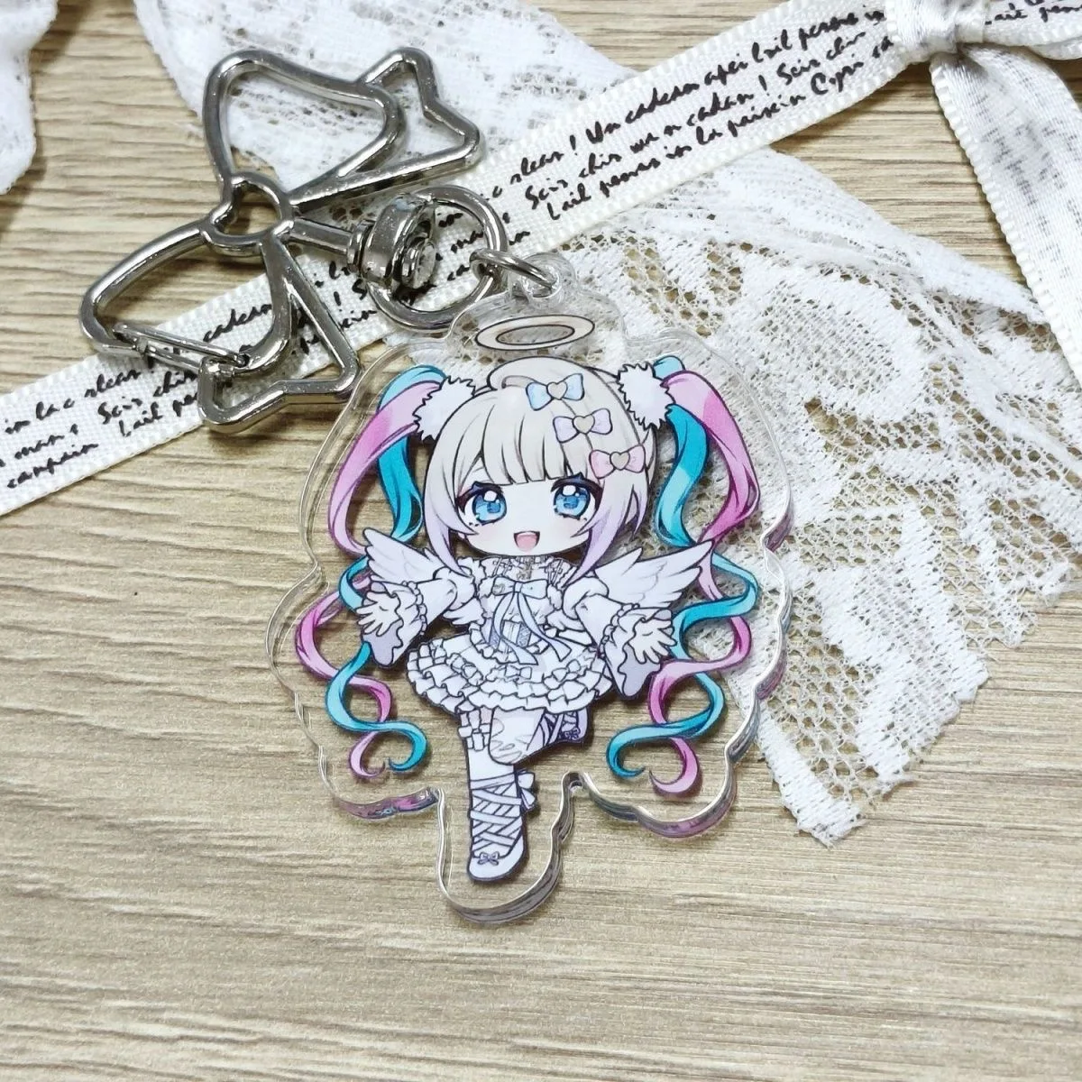 KAngel Amechan Anime Schlüsselanhänger Needy Girl Overdose Acryl-Schlüsselanhänger Schlüsselring Rucksack-Anhänger Ornament NGO Zubehör Geschenk – Detail 3