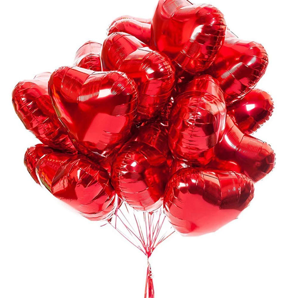 5/10/20/30pcs 18inch Heart-Shaped Foil Standing Balloon Globos for Love Valentine's Day Wedding Party Birthday Decorations Girl