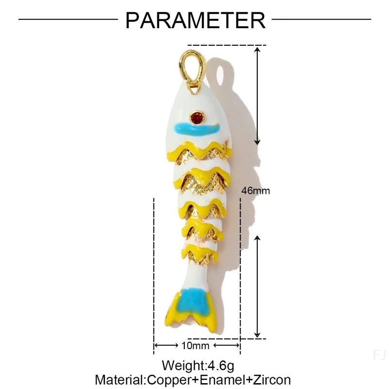 [YU]Carp Plated Enamel Fish Charms Jewelry Accessories DIY Pendants Movable Mini Metal Creative Waterproof Drip Oil Fish Daily