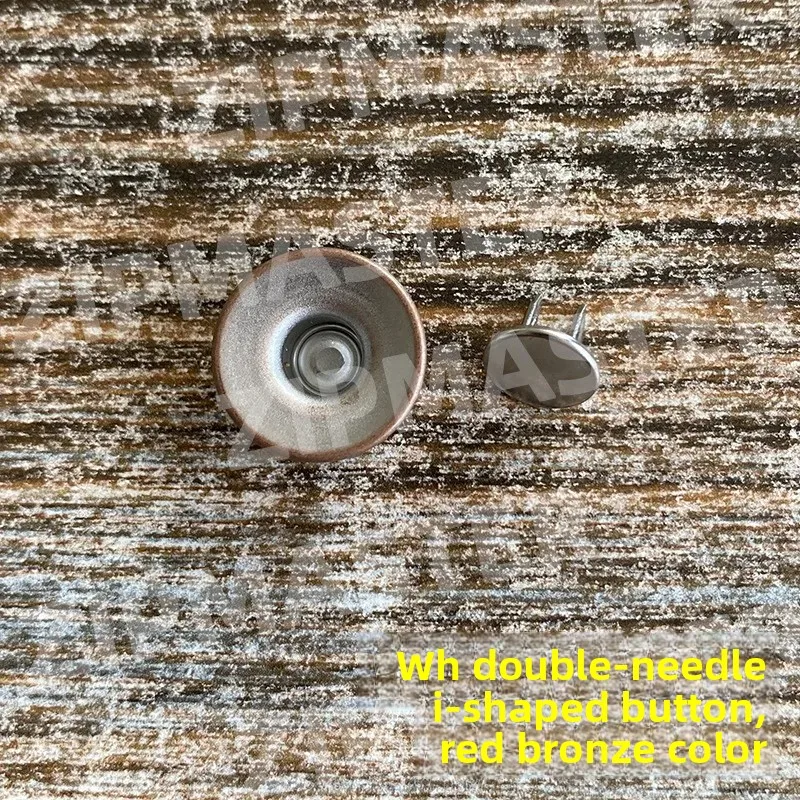 

Genuine WH I-button, Double-needle I-button, Integrated Forming Retro Denim Buckle, Red and Ancient Copper Replacement Color 16.