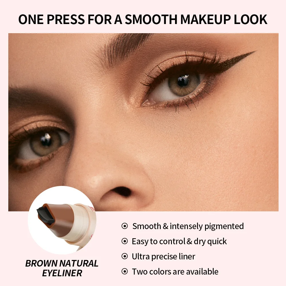 SHEDOES Double Head Stamp Eyeliner Waterproof Smudgeproof Black Brown Long Lasting Wing Liner Quick Eye Makeup Cosmetic Women view 6