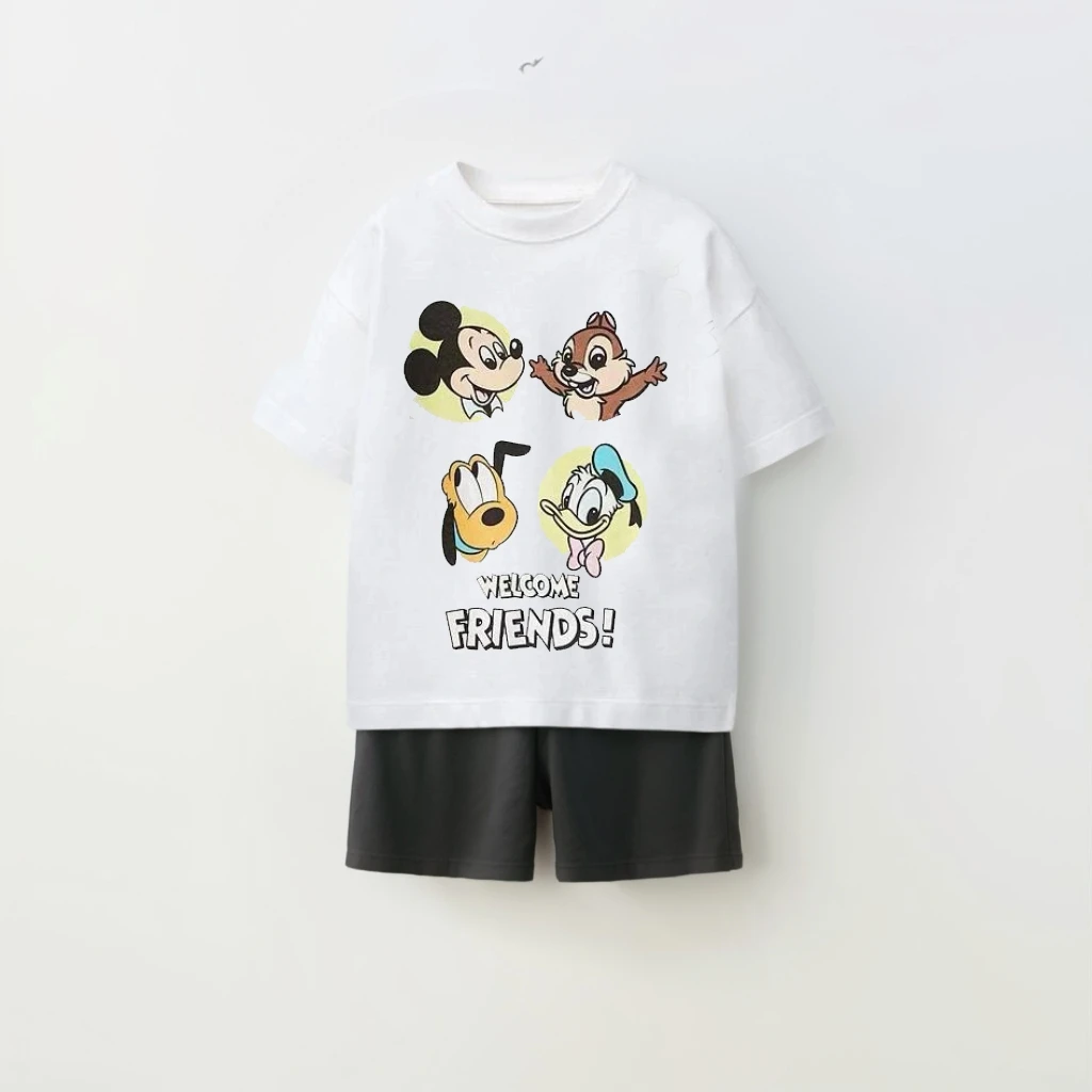 Children's Casual Colthes Printed Trendy Sets Kids's Loose Costume Two Piece Sets Summer New Boys And Girls Sport Clothing image 5