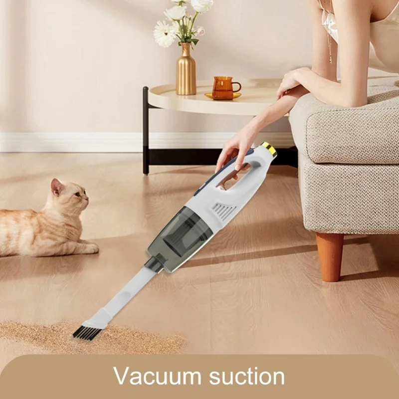 

Handheld Vacuum Cleaner Strong Suction 30mins Endurance Pet Hair Removal Low Noise Cordless Cleaner With 4 Heads For Home Car