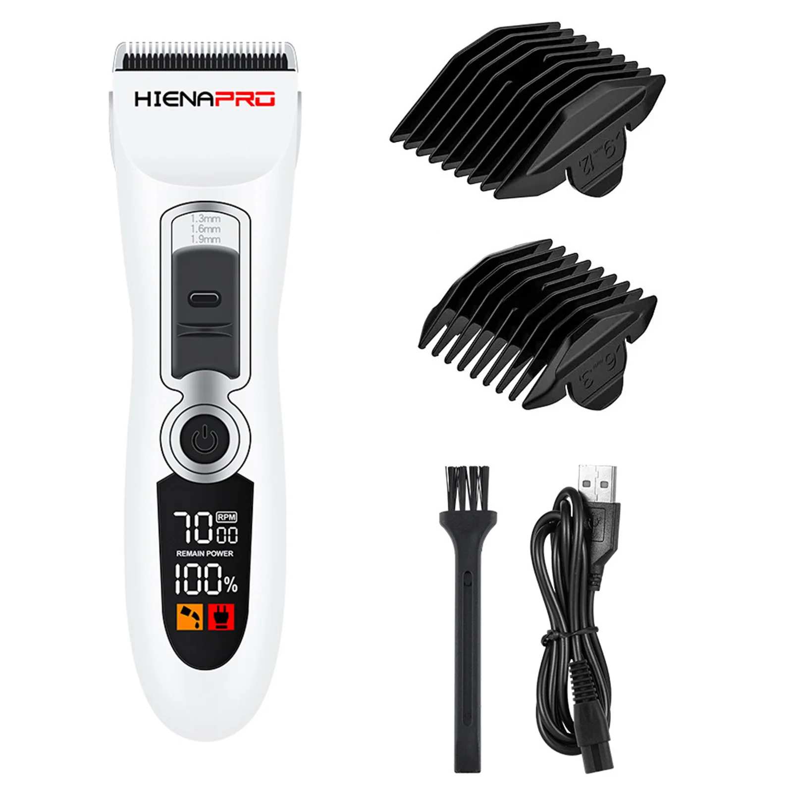HIENA USB zestaw maszynek do strzyżenia włosów 2000mAh elektryczna maszyna do ścinania włosów o dużej mocy przenośny bezprzewodowy trymer do brody maszynki do golenia