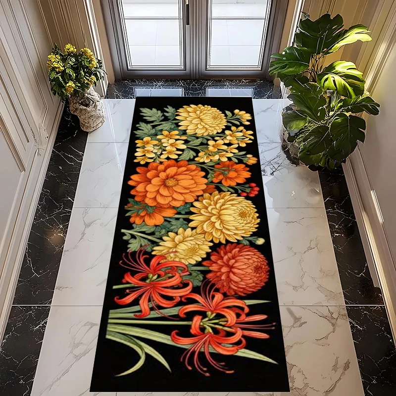 tapete-runner-com-estampa-floral-japonesa-em-fundo-preto-tapete-antiderrapante-para-corredor-carpete-longo-para-cozinha-entrada-banheiro-e-sala-de-estar