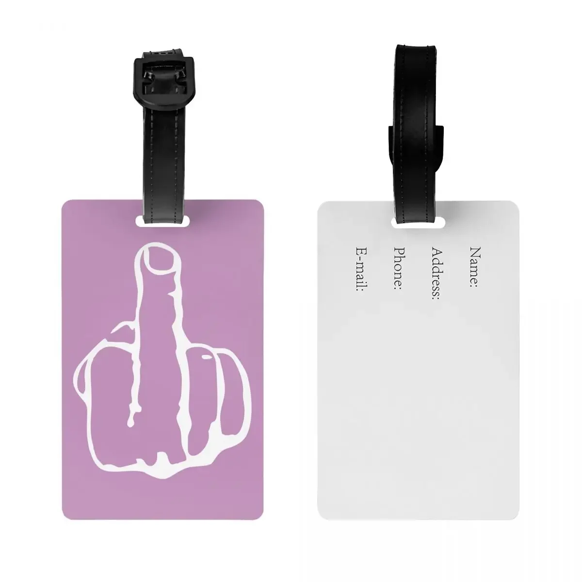 Skeleton Middle Finger Luggage Tags Custom Baggage Tags Privacy Cover Name ID Card