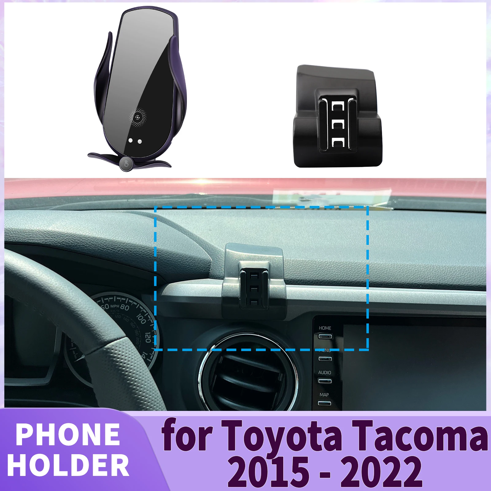 

fit for Toyota Tacoma 2015 2016 2017 2018 2019 2020 2021 2022 Screen Base Phone Holder Mount ​​ Secure Clip Car​​ accessoires