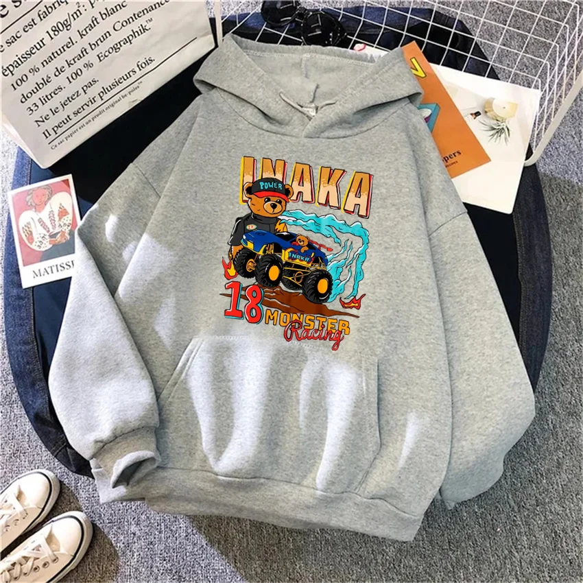 

Womens Hoodie Hip Hop Anime Cartoon Bear Print Pullover Harajuku Hoodies Women Streetwear Fleece Male Sweatshirt Unisex Clothes