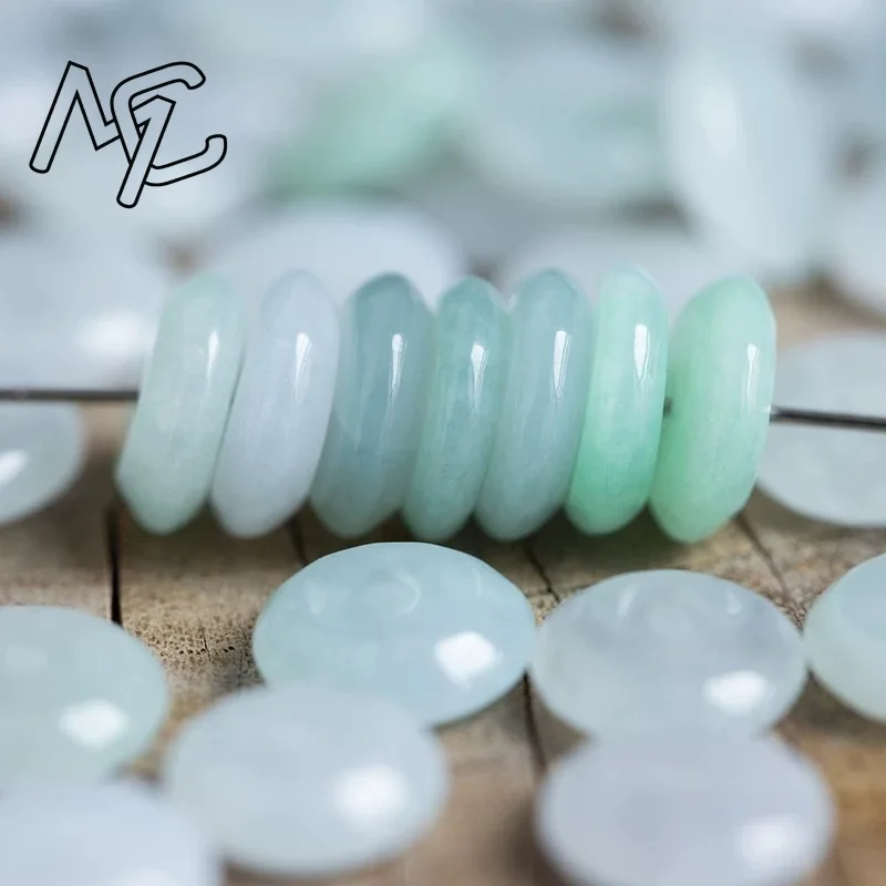 10pcs Natural Emerald White Jade Ping An Knot DIY Bracelet Necklace Charm Jadeite Jewellery Fashion Accessories Gift Women Men view 4