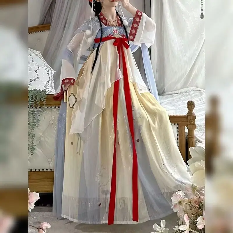 Hanfu Dress Women Chinese Traditional Cosplay Costume Ancient Hanfu Dress Birthday Party Dress Student Hanfu Set Plus Size XL