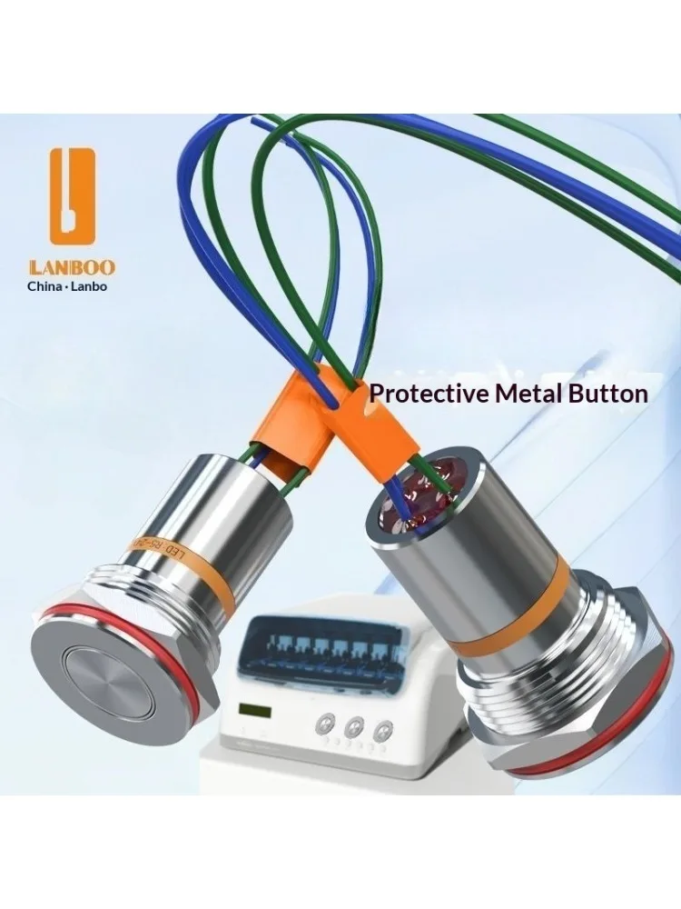 LANBOO F1 serie 19mm miniatuur waterdichte epoxy-geïsoleerde IP67 verlichte drukknop, vergelijkbaar met Bole-stijl - afbeelding 2