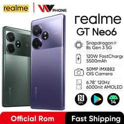 Unlocked Original realme GT Neo 6 5G Smartphone Snapdragon 8s Gen 3 50MP OIS 6.78