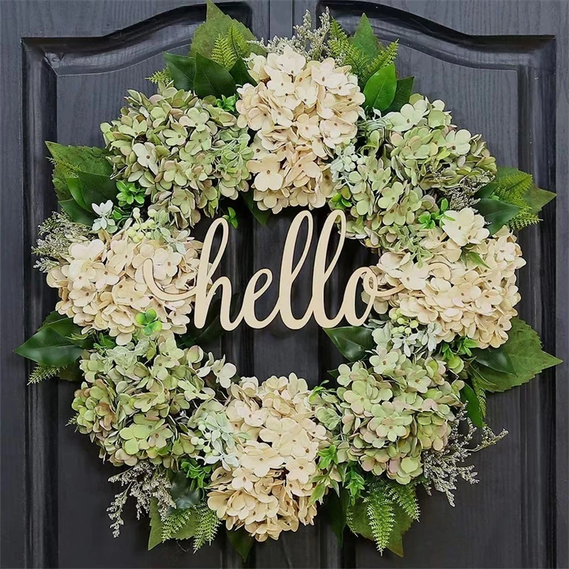 

Artificial Hydrangea Wreath Realistic Silk Flower Doorway Garland For Front Door Wall Window For Couples Wedding Gift Christmas