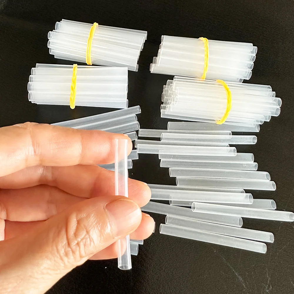 

100PCS 5CM Blowing Straws Balloon Accessories Aluminum Film Balloon Transparent Plastic Tube Birthday wedding supplies