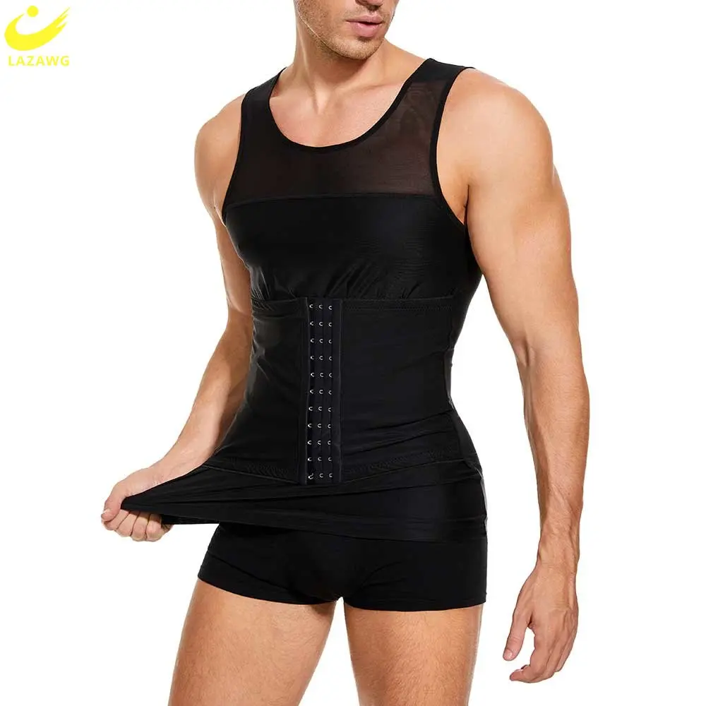 LAZAWG Men's Shapewear Tummy Control  Body Shaper Top Slimming Tank Tops Compression Exercise Sport Workout Fitness Fat Burner