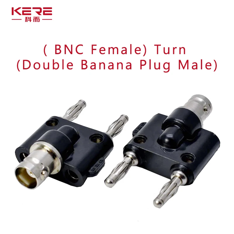 KERE 5PCS/10piece/BNC To 4mm Banana Plug Socket Q9 Coaxial Connector Female Male Three-way Audio Adapter