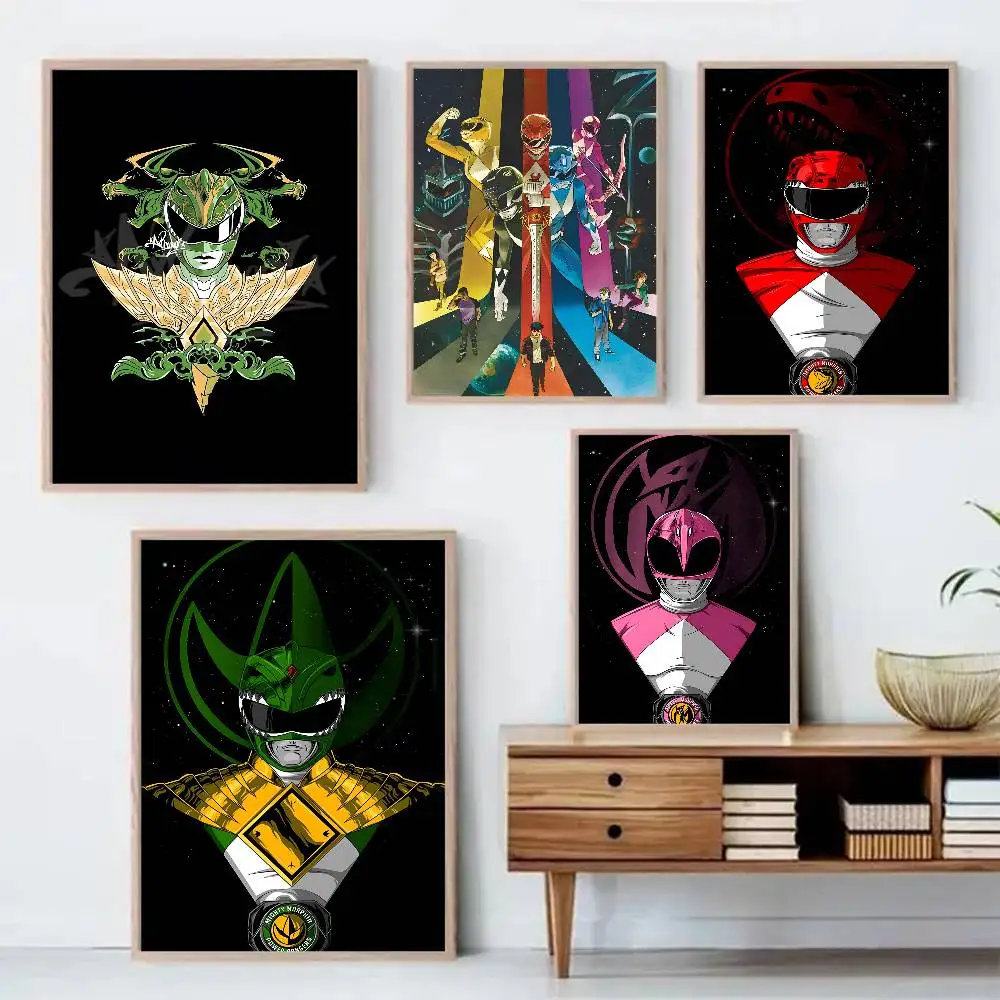 A-أنيمي باور رينجرز المشارك قماش اللوحة المشارك مع يطبع غرفة نوم المنزل غرفة المعيشة الديكور هدية