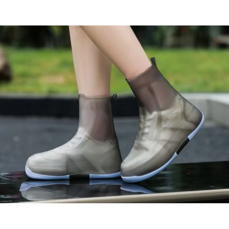 أغطية أحذية مقاومة للماء ومضادة للانزلاق للجنسين، أحذية مطر من السيليكون المقاوم للأوساخ للبالغين والأطفال، حذاء سميك وسهل التشغيل/الإيقاف #4