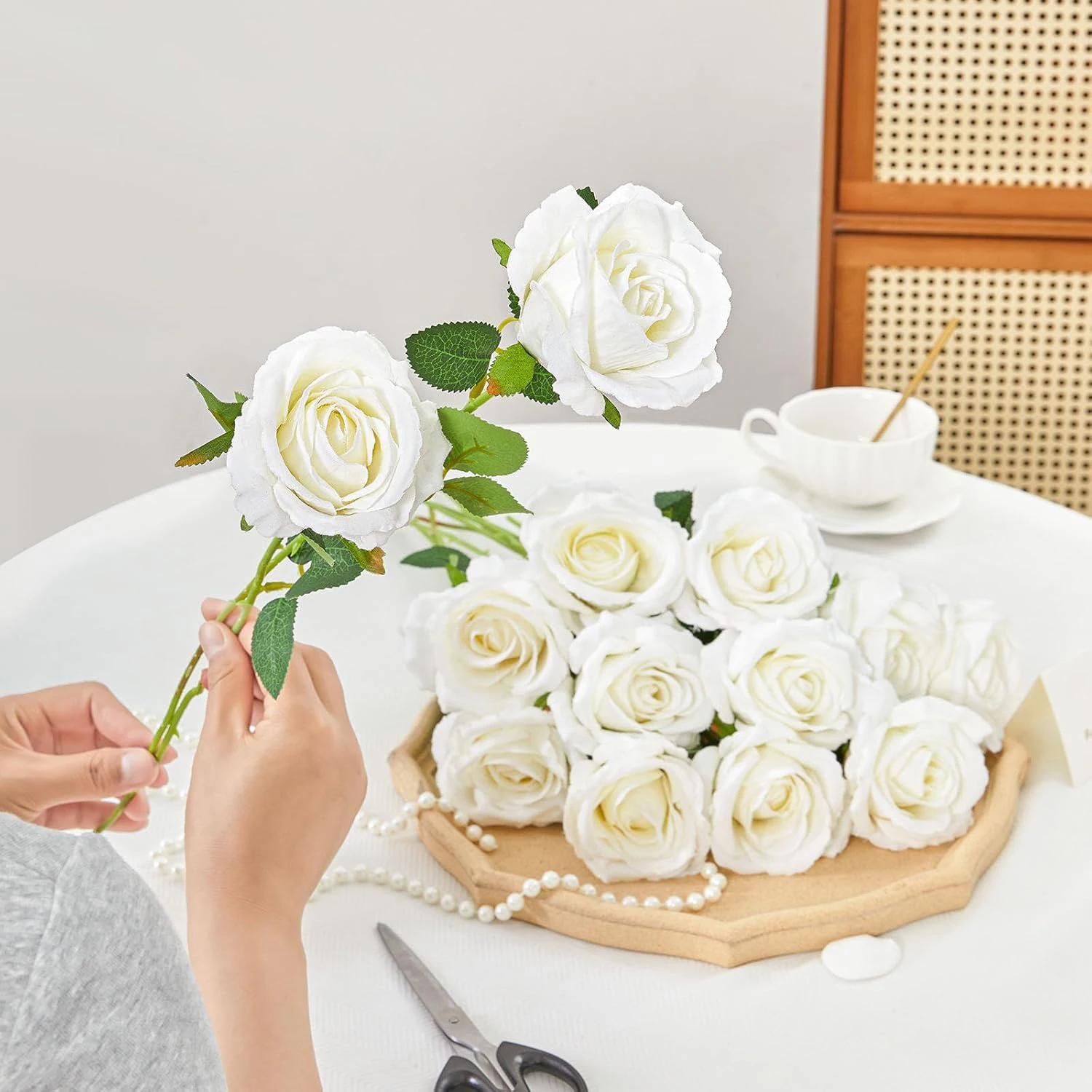 

10Pcs Artificial Flowers Valentine's Silk Rose Long Brial Bouquet Wedding Home Room Outdoor Decora Plants DIY Accessories Gifts