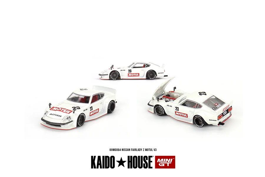 Kaido House + MINIGT 1:64 Honda NSX Nissan Skyline GT-R Datsun 510 Pro Street Full Carbon V1 Modelo de liga fundida