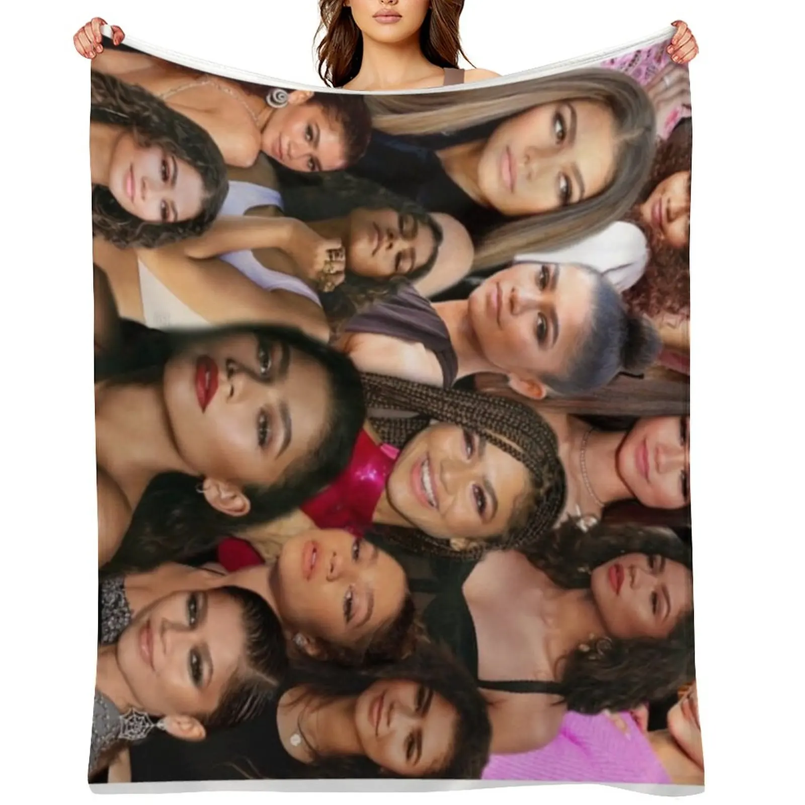 

Zendaya Montage Throw Blanket Softest Thin Hairy Single Blankets