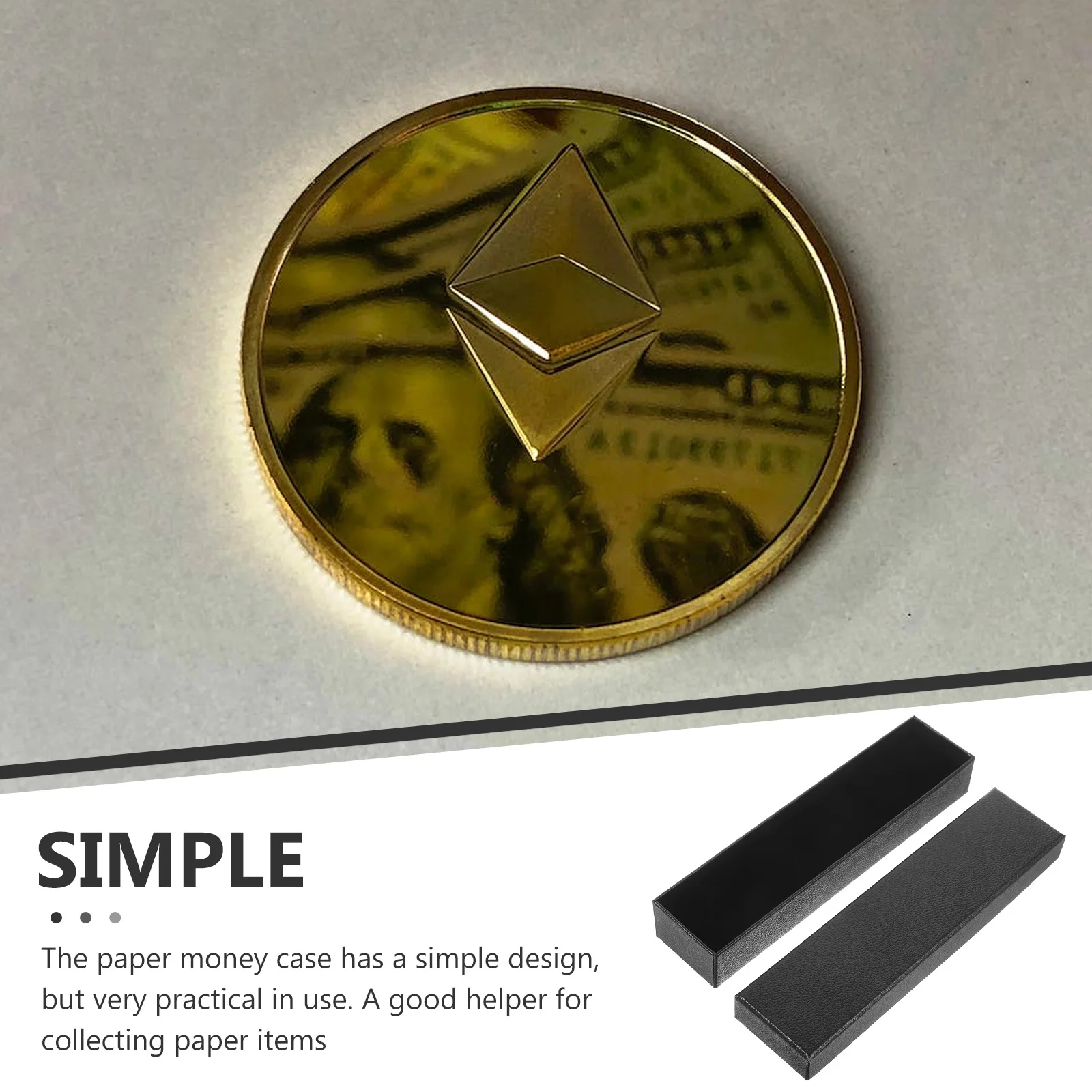 6 Coin Storage Boxes Banknote Protective Cases Black Office School Supplies Water Resistant Paper Money Holder Collection Box