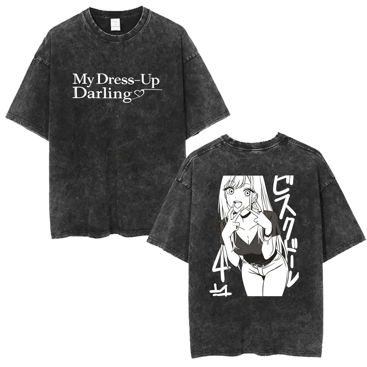Anime Marin Kitagawa My Dress Up Darling Vintage Washed T-Shirts für Männer und Frauen, Sommermode, Kawaii-Kleidung, kurzärmeliges T-Shirt – Detail 7
