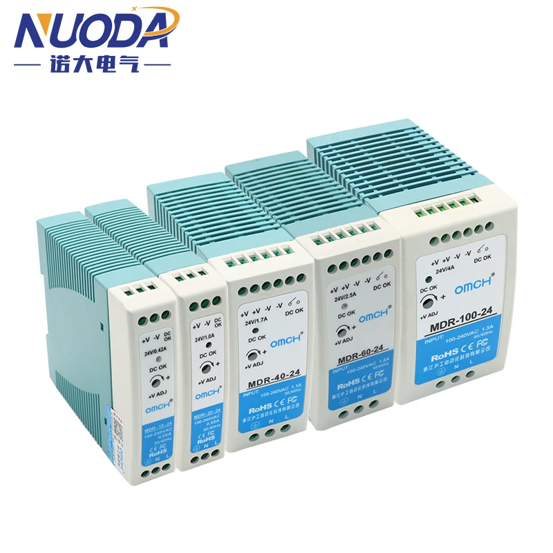 DIN -Rail LED Switching Power Supply MDR-10 MDR-20 Transformers Overload Protection Economical Thin Manufacture 5 12 24 Volt