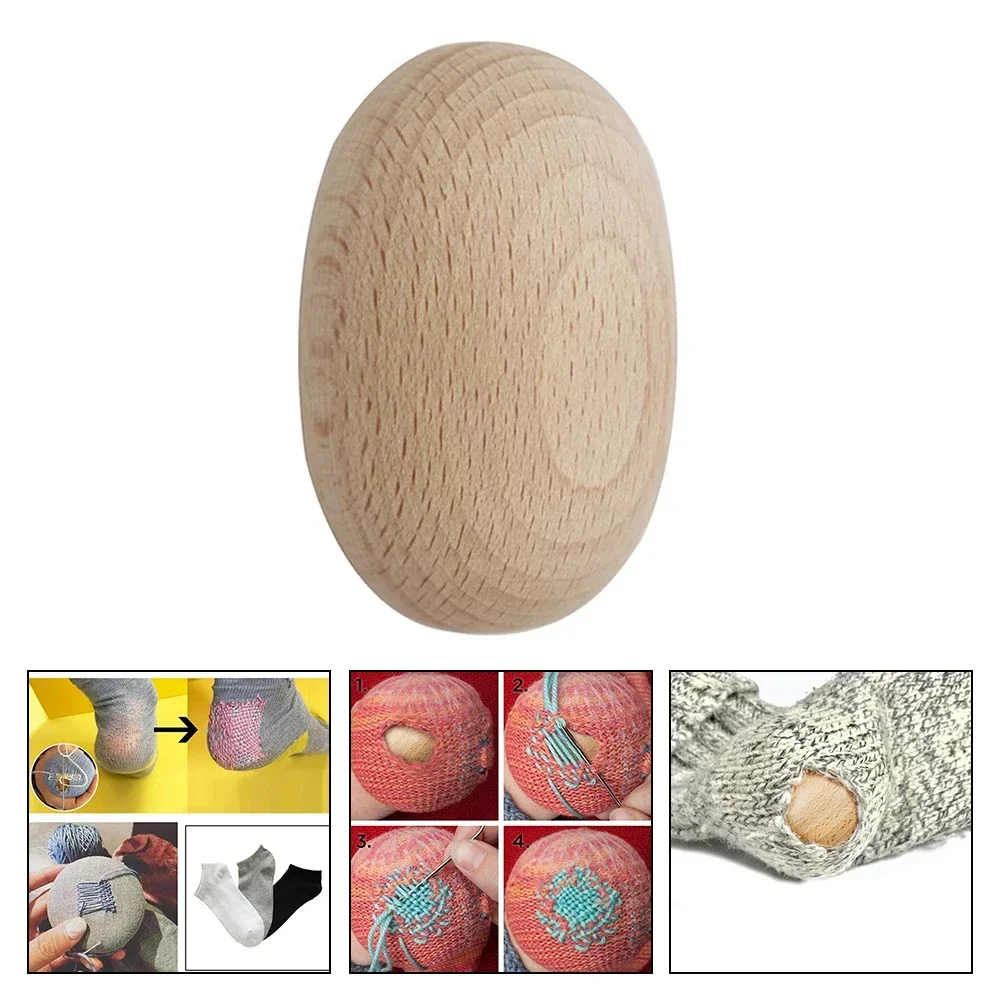 New Sewing Beech Egg Wood Egg Knitting Props Sewing Mending 1pcs 6*4cm Beech DIY Darning Egg Darner Thread Tools