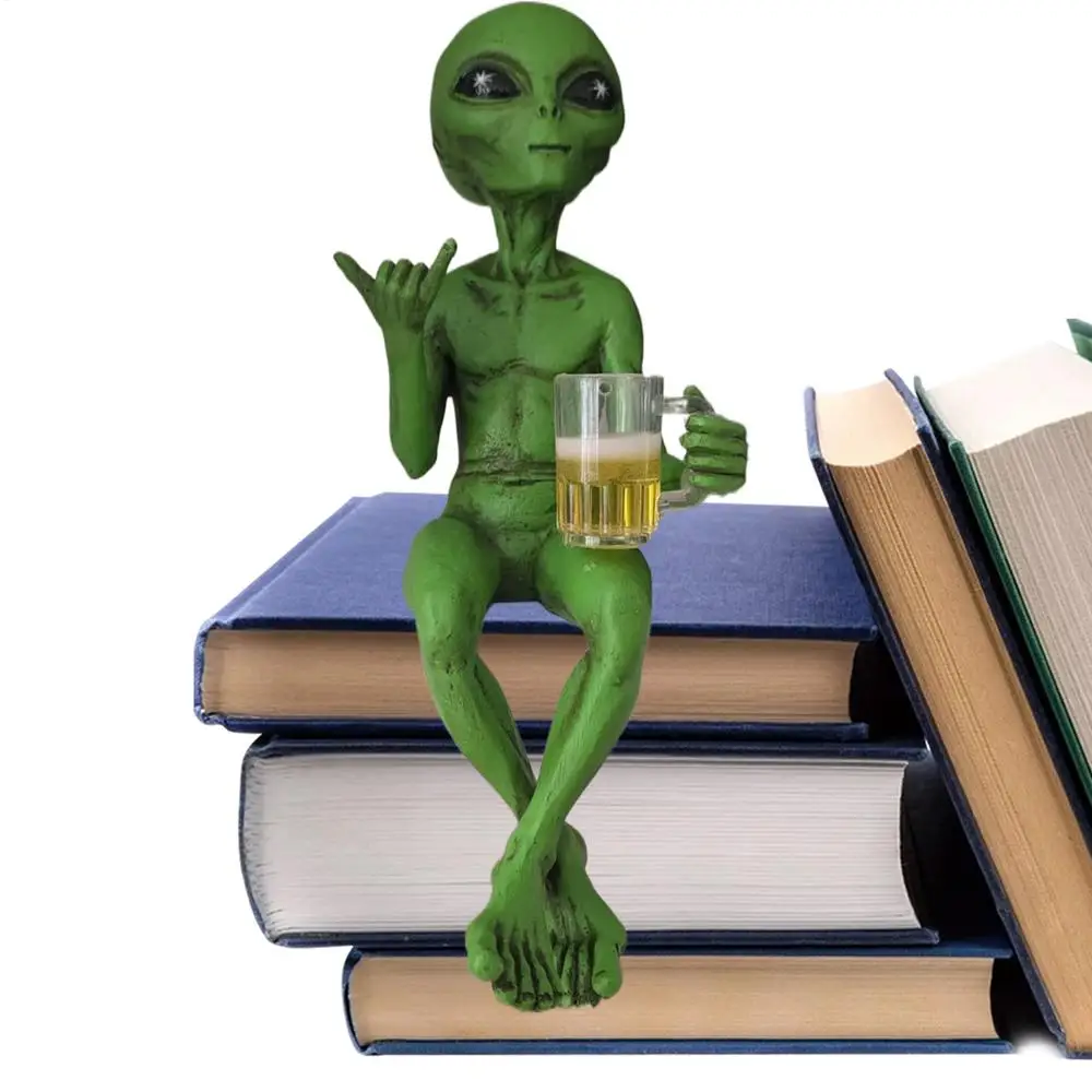 مضحك الراتنج الغريبة تمثال في الهواء الطلق حديقة الديكور UFO قزم النحت سطح المكتب ديكور المنزل لجميع القديسين عيد الميلاد الحلي