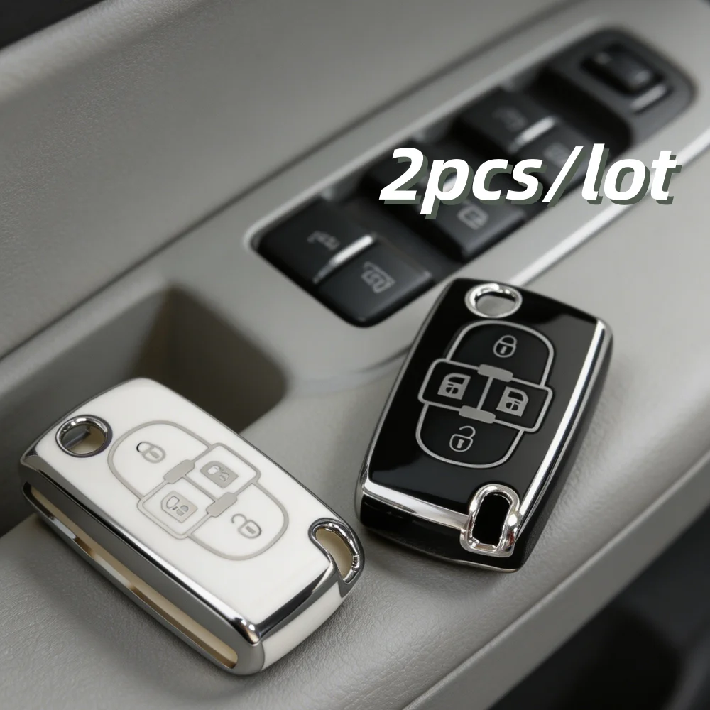 2pcs/lot Car Key Case Covers For Peugeot 1007 For Citroen C8, only fit for the car key shown in the image.