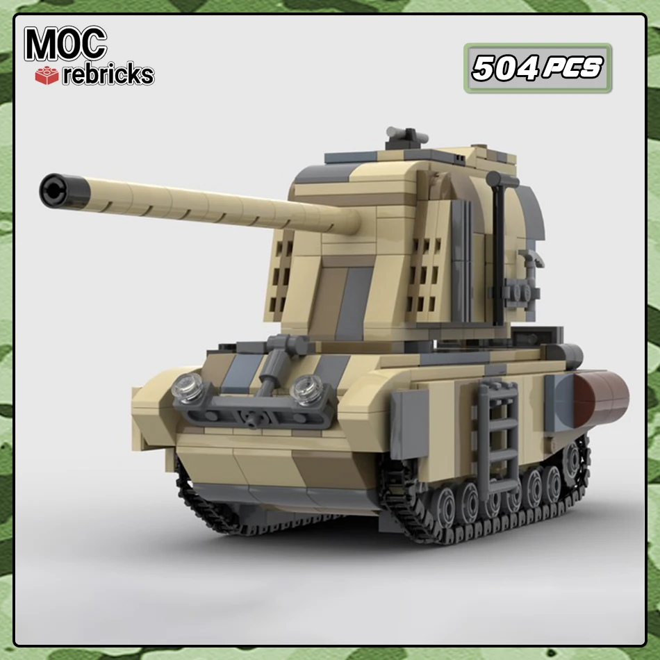 War Series FV4005 British Destroyer Tank Model Building Blocks Kits MOC Originality Bricks Children's Desktop Display Toys Gift