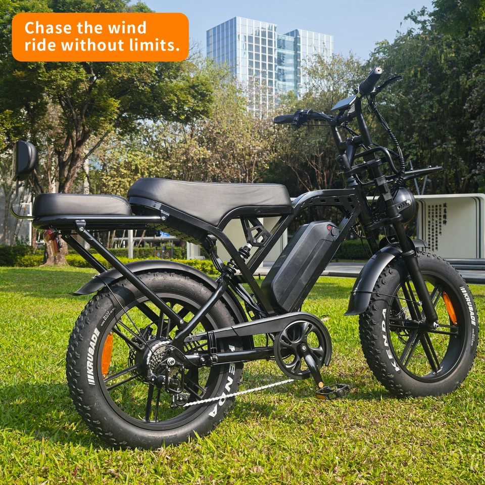 X80 Pro Adult Ebike 1000W Motor 48V 15Ah Large Capacity Battery 20 inch All Terrain Fat Tire Hydraulic Brake 7-speed Transmission Front and Rear Suspension Range 50-60 km Urban Commuter Mountain Off Road Snow Beach Bike image 8