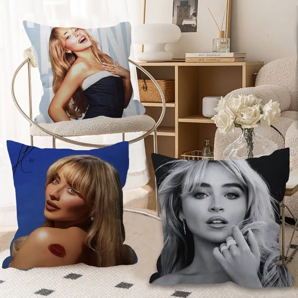 Modern Fashion Singer S-Sabrina Carpenter Personalized Pillow Cover Bedroom Wild Party Decor Pillowcase Birthday shower Gift