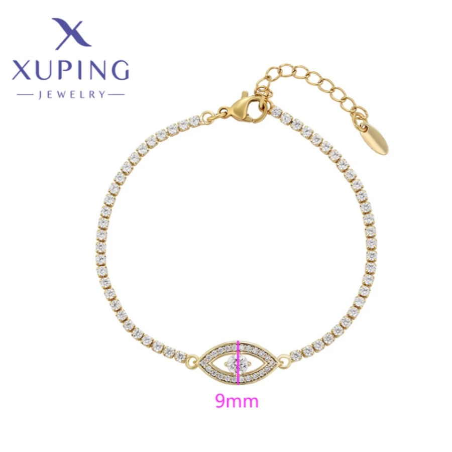 Xuping Jewelry Trendy Exquisite Elegant Simple Shape Women's Bracelet Light Gold Color Birthday Christmas Gifts X001002971