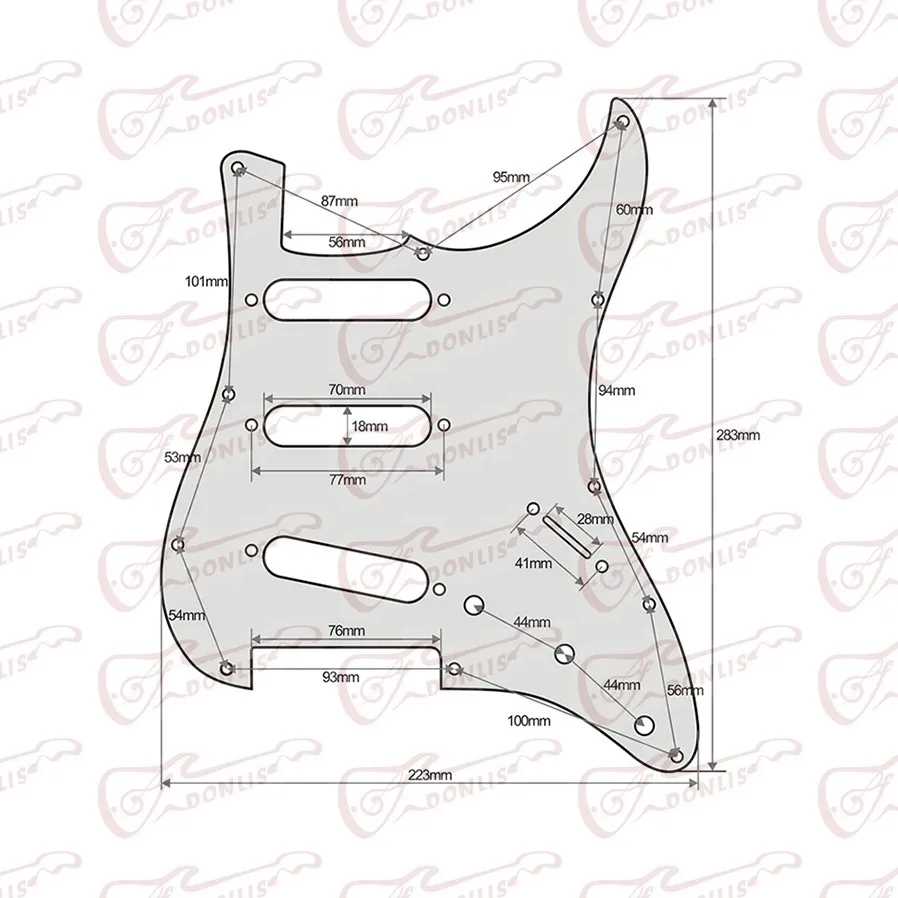 Sollid wood Spalted Maple hand made 11 Holes  3 Ply Electric GUITAR Pickguard Protective guitar