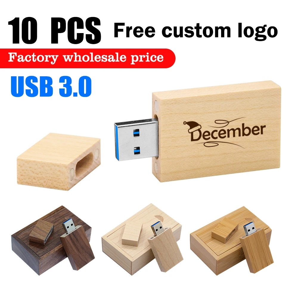 lotto-10-pezzi-chiavette-usb-30-128gb-con-logo-personalizzato-gratuito-pendrive-64gb-ad-alta-velocita-memory-stick-32gb-pen-drive-in-scatola-di-legno-all'ingrosso