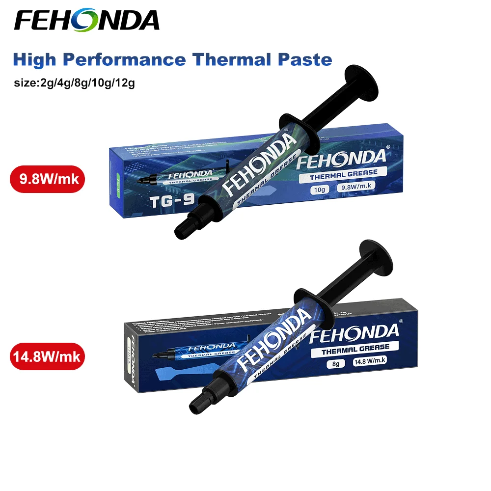 

FEHONDA Thermal Grease 9.8W/m·K 14.8W/m·K Non-Conductive Thermal Paste Thermal Compound Plaster for laptop PS4 Gaming Processor