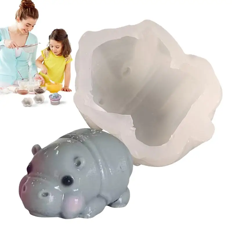 Hippo Mold Animal 3D Mold For Chocolate Decorating Fondant Cake Sugar Craft Molds Safe Multi-Functional Baking Cake Mould