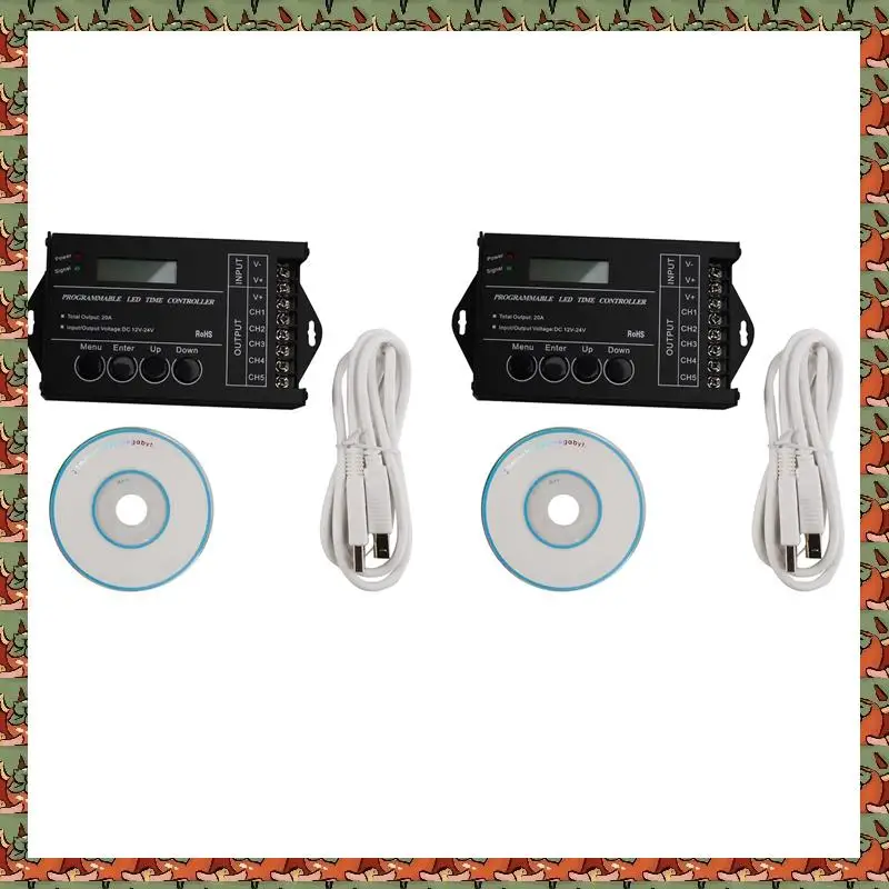 

ABLQ 2X TC420 Программируемый по времени светодиодный контроллер RGB DC12V-24V 5-канальный светодиодный диммер времени