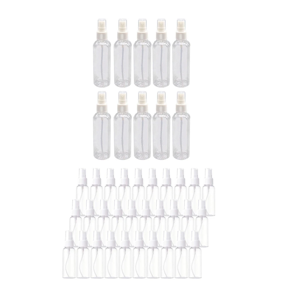 【24H-SALE!】50PCS 100 Ml Transparent Plastic & 50 Pieces 50Ml Spray Bottles